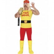 Hulk Hogan Inspirerad Wrestler Maskeraddräkt 5 Delar