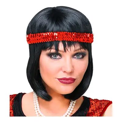 20-tals Paljett Pannband Röd - One size