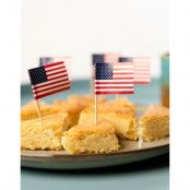 50 st Muffins/Kakdekorationer med U.S.A Flaggaa