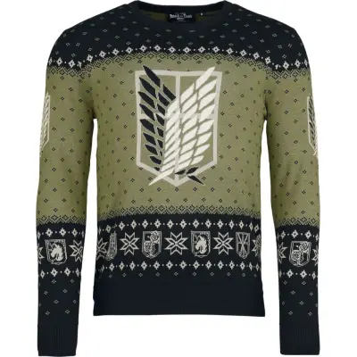 Attack On Titan - Anime Christmas jumper - Rebel Squad - S 3XL - för Herr - flerfärgad