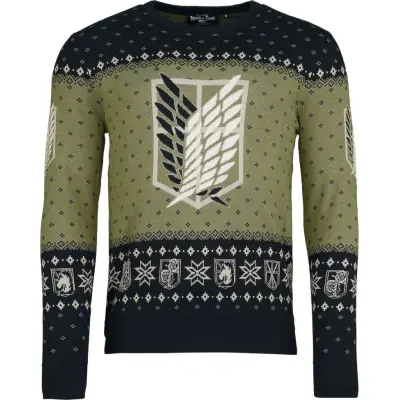 Attack On Titan - Anime Christmas jumper - Rebel Squad - S XXL - för Herr - flerfärgad