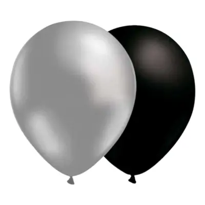 Ballongkombo Silver/Svart - 10-pack