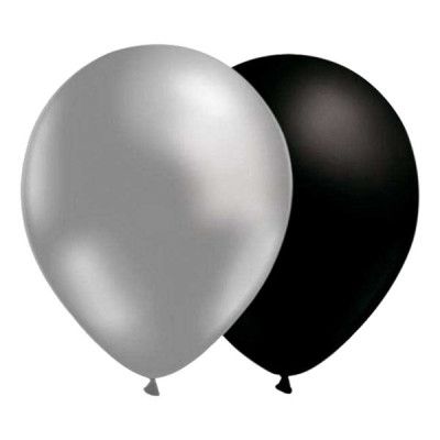 Ballongkombo Silver/Svart - 50-pack
