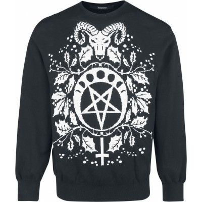 Banned Alternative - Gothic Christmas jumper - Pentagram Sweater - S XXL - för Herr - svart