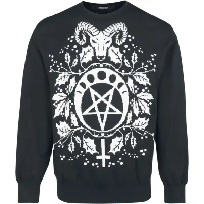 Banned Alternative - Gothic Christmas jumper - Pentagram Sweater - S XXL - för Herr - svart