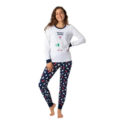 Bearly Awake Christmas Julpyjamas Dam - X-Large