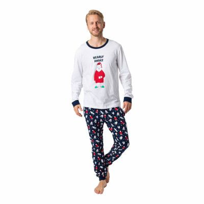 Bearly Awake Christmas Julpyjamas Herr - Small