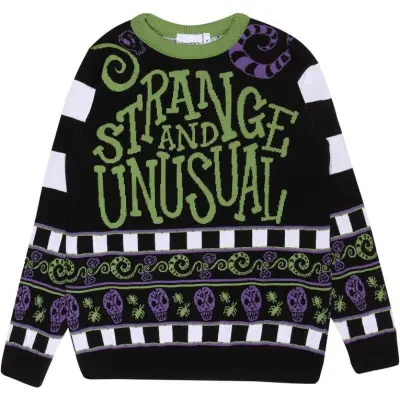 Beetlejuice Christmas jumper - Strange And Unusual - L - för Herr - flerfärgad