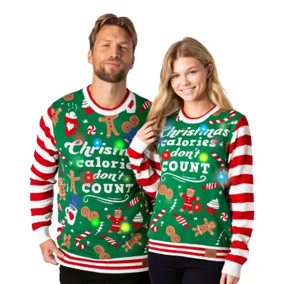 Christmas Calories Dont Count LED Jultröja - X-Large