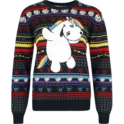 Chubby Unicorn - Enhörning Christmas jumper - Pummeleinhorn - Cookie - L XXL - för Dam - flerfärgad
