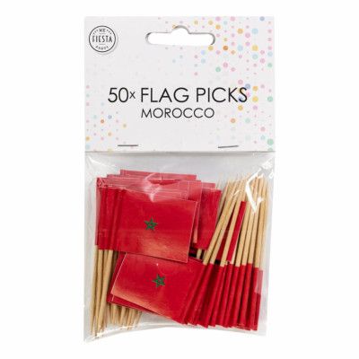 Cocktailflaggor Marocko - 50-pack