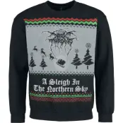 Darkthrone Christmas Jumper - Holiday Sweater - A Sleigh In The Northern Sky - S XXL - för Herr - svart