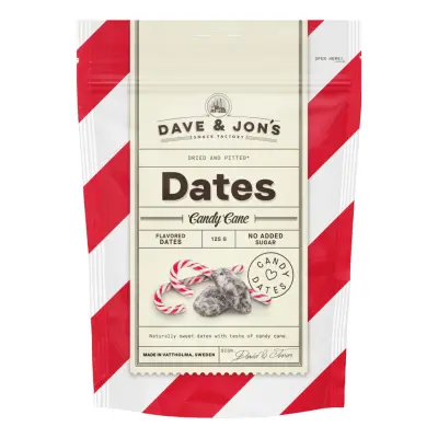 Dave&Jons Dadlar Candy Cane - 125 gram