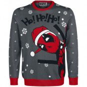 Deadpool - Marvel Christmas jumper - Ho! Ho! Ho! - S L - för Herr - grå/röd