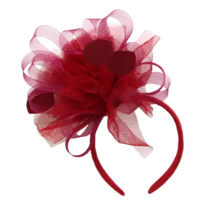 Diadem Löv med Tyll Röd