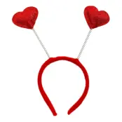 Diadem med Hjärtan Röd - One size