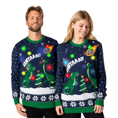 Dinosaurier LED Jultröja - XX-Large