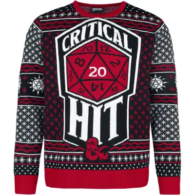 Dungeons and Dragons - gaming Christmas jumper - Critical Hit - M XXL - för Herr - flerfärgad