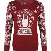 EMP Special Collection Christmas jumper - EMP XMAS Special Collection - Stickad tröja - L - för Dam - röd