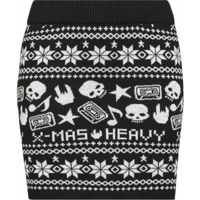 EMP Special Collection Kort kjol - EMP XMAS Special Collection - Stickad kjol - S XL - för Dam - svart