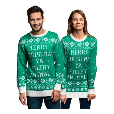 Filthy Animal Grön LED Jultröja - X-Small