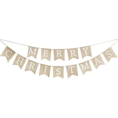 Vimpelgirlang Merry Christmas Vit - 2,5 m