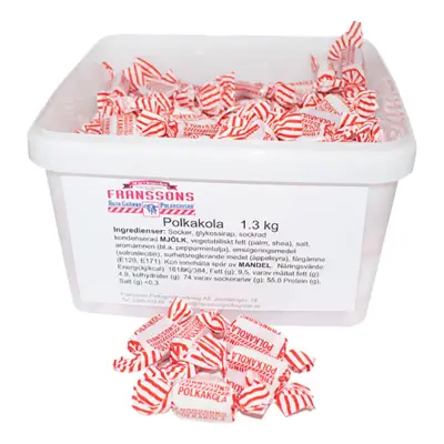 Franssons Polkakola Storpack - 1,3 kg