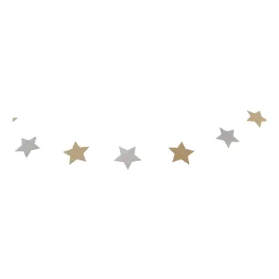 Glittergirlang Stjärnor Guld/Silver