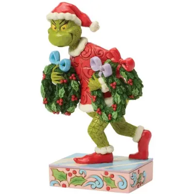 Grinchen Samlingsfigurer - Grinchen stjäl julkransar av Jim Shore - för None - flerfärgad