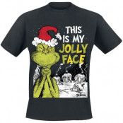 Grinchen T-shirt - This Is My Jolly Face - M - för Herr - svart