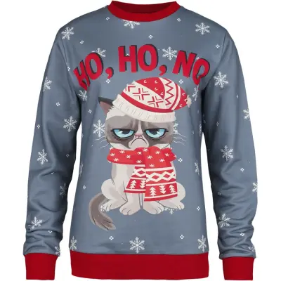 Grumpy Cat Christmas Jumper - Grumpy Christmas - No No No - M 3XL - för Dam - flerfärgad