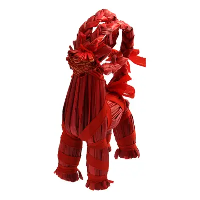 Halmbock Svart/Natur/Röd - Röd