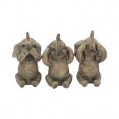 Hear No Evil, See No Evil - 3 stk Elefantfigurer 16 cm