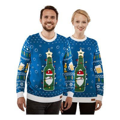 Julöl Blå LED Jultröja - Small