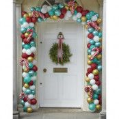 Julballongbåge för dörr med sockerrörsballonger