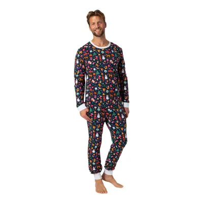 Juldröm Blå Julpyjamas Herr - Small