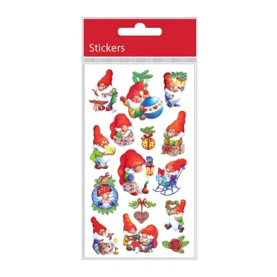 Julklistermärken Tomtar