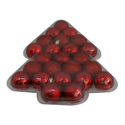 Julkulor Mix Röd - 24-pack