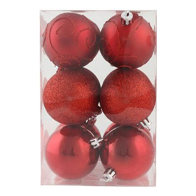 Julkulor Röd Runda - 12-pack