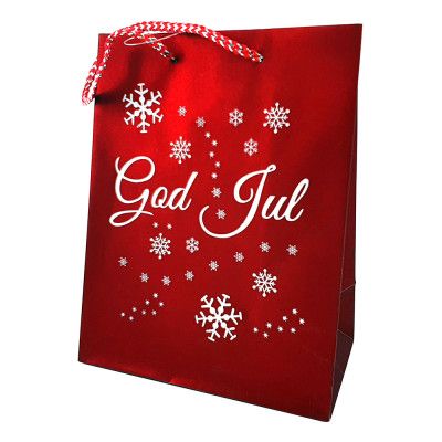 Julpåse God Jul Röd Glitter - Liten