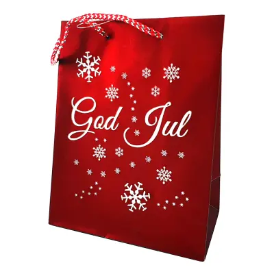 Julpåse God Jul Röd Glitter - Liten