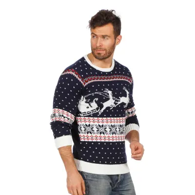 Jultröja Blå Julsläde - Medium