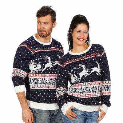 Jultröja Blå Julsläde - XX-Large