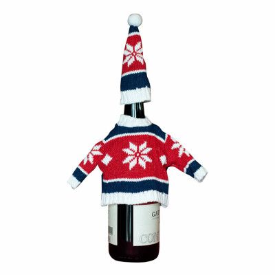 Jultröja för Vinflaska - Röd/Blå