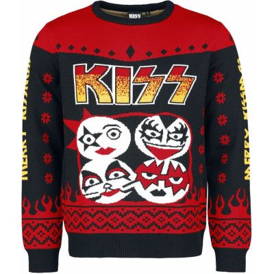 Kiss Christmas jumper - Holiday Sweater 2024 - S 5XL - för Herr - flerfärgad