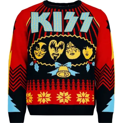 Kiss Christmas jumper - Holiday Sweater - S 5XL - för Herr - flerfärgad