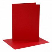 Kort med Kuvert Röd - 4-pack