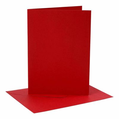 Kort med Kuvert Röd - 4-pack