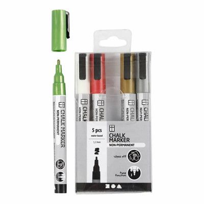 Kritpennor Metallic Färger - 5-pack