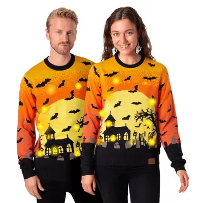 Kyrkogård Halloweentröja LED - Large